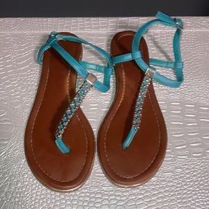 Aldo Blue and Gold Metal Sandals